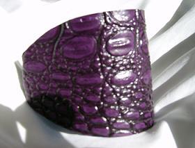 Purple gator embossed vinyl Heel Shield 