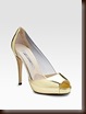 brian atwood gold peep toe