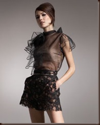 Valentino Leather-Trim Lace Shorts 1890