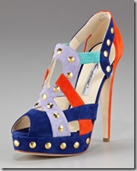 Brian Atwood Studded Multicolor Cutout Pump