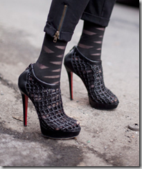 Christian Louboutin Coussin Caged Booties with socks