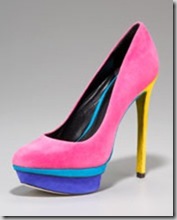 B Brian Atwood Suede Color Block Pump 350