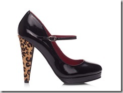 Shoes of Prey Work Shoe Line   Black Mary Jane with Leopard Print Heel 299